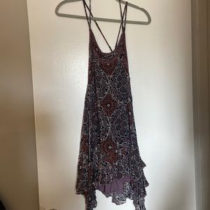 Sexy strappy purple and black Summer dress size medium Flowey
